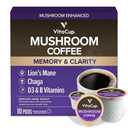 VitaCup Mushroom Coffee Pods, with Lions Mane for Memory & Clarity, 10ct BB 12/19/27