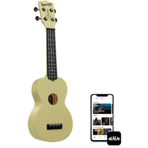 Kala Brand Music Co. The Waterman Beach Collection, 4-String Ukulele, Right, Starlight Yellow, Soprano (KA-WMG-YL-S)
