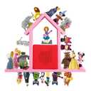 For Tonies Shelf Magnetic,for Toniebox Figures Wall Shelves,for Tonie Characters Audio Toy Storage Organizer(Hold 70 Figurines),Compatible Charging Station for Kid's Room,Pine Wood House,Large(Pink)