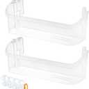 Seentech 240323002 Refrigerator Door Shelf Bin for Frigi-daire & Ken-more  Replaces 240323002, 240323005, 240323006, 240323009, 240323010, Lower Bottom Shelf (2-Pack with Soda Can Organizer)