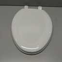 KOHLER Stonewood Quiet-Close, Elongated Toilet Seat Soft Close, Durable Wood, Easy Installation, Universal Fit, Home Essentials, White Finish, K-20466-0