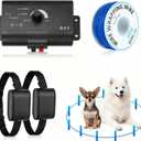 Electric Dog Fence System Pet Containment System Underground Dog Tone Shock Boundary Containment Waterproof Adjustable Training Collar for Small Medium Large Dog