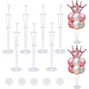7 Sets Balloon Stands for Table Balloon Stand Kits Clear Table Balloon Centerpiece Stand Balloon Holder Decorations for Birthday Baby Shower Graduation Party Decorations
