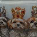 DEMAGNNIE Cute Dog Canvas Wall Art 23"x20" Pet Pictures Wall Decor, Puppy Posters for Kid's Room Wall Decoration, Bathroom Lovely Animal Wall Art, Crowns Decorated with Colorful Acrylic Jewels