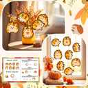 Funrous 32 Set Fall Suncatcher Craft Kit Autumn Hedgehog Suncatcher Paper Crafts with Tissue Paper DIY Window Stained Glass Effect Hanging Ornaments for Autumn Thanksgiving DIY Activities Party Favors