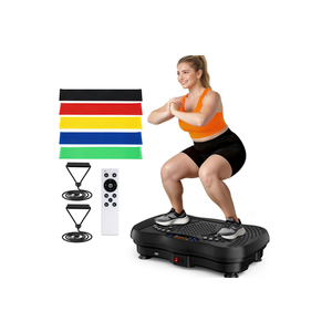 Bigzzia Vibration Plate Exercise Machine for Lymphatic Drainage & Fitness | Magnetic Massage Nodes,400lbs Capacity Full Body Vibrating Plate Exercise Machine with Resistance Bands. 