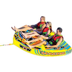 WOW Sports Macho Combo Towable Tubes for Boating, Accessories for Tubing, Water Tube for Boats - Triple Seater 3 Person 510 lbs Capacity