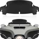 Black 7" Motorcycle Wave Windshield Windscreen Compatible for 2014-2023 Harley Davidson Touring Street Glide Electra Glide Tri Glide FLHX FLHXU FLHTC FLTR FLTR FLHTK FLHXSE