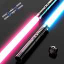 Lightsabers 2 Pack with Metal Hilt, RGB 15 Color, 4 Modes FX Sound, Doubled Blade - Dueling Lightsaber for Adults and Kids - Realistic Lightsabers for Birthday Xmas Toys Gift Suit Halloween Cosplay