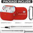 Ljusmicker for AirPods Pro 3 Case 2025 with Cleaner Kit,Soft Silicone Protective Cover for Apple AirPods Pro 3rd Generation Cases for Women Men,for AirPod Pro 3 Case with Keychain-Magnetic Red