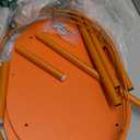 Small Modern Oval Side Table with Storage, 2-Tier Side Tables Living Room,Sturdy Nightstand for Small Space - Living Room, Bathroom, Nursery, 1 PC, Orange