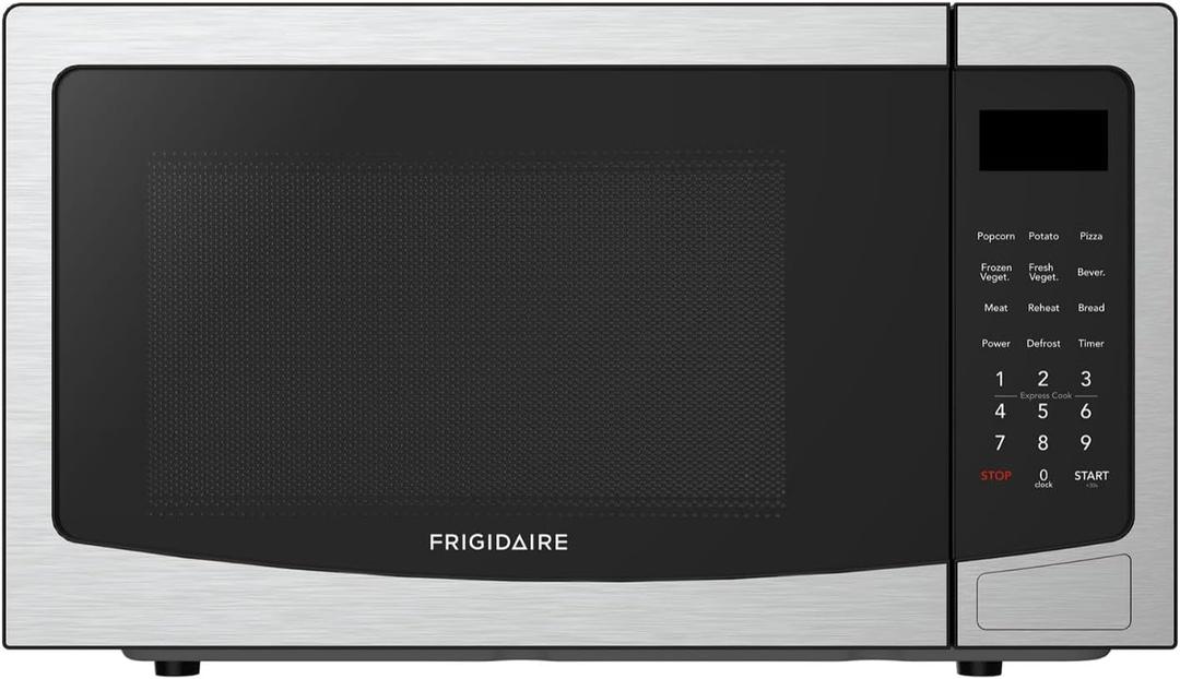 FRIGIDAIRE 1.1 Cu Ft Stainless Steel Countertop Microwave Oven, Multi Function, Programmable, 1000W, residential kitchen, Stainless