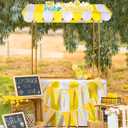 Tioncy 6 Pcs Fresh Lemonade Stand Kits Hut Decor (Without Table) Include Shelf Banner Roof Pennant Table Skirt for Photo Props Outdoor Lemon Themed Party Decor (Desk Is Not Included)