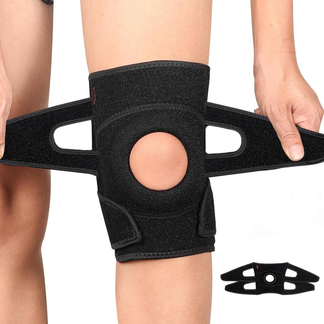 Plus Size Knee Brace for Women - Black Knee Pad for Working Out Running, Non-Slip, Dual Sides Stabilizers, Patella Gel Pads, Provide Support & Compression to Arthritic, Painful Knee, Meniscus Tear, ACL (XL)