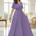 KOH KOH Womens 2026 Long Elegant Bridesmaid Evening Cocktail Modest Maxi Dress (Purple, L)