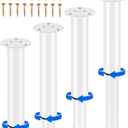 4 PCS Adjustable Height Bed Support Legs 7.08-12.2 Inch [with Screws] for Bed Frame/Bed Center Slat, Heavy Duty Furniture Replacement Legs for Sofa/Cabinet/Couch/Dresser/Table (White)