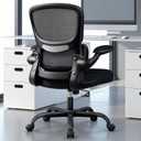 Ergonomic Office Chair, Breathable Mesh Ergonomic Desk Chair with Lumbar Support, Flip-up Armrests, Computer Chairs Comfortable for Home, Office, Work, Standard, 300Lbs (1 Pack, Dark Black)