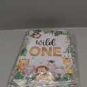 Safari 1st Birthday Decorations for Boy Wild One Backdorp Happy Birthday Banner Jungle Themed Tablecloth Balloon Garland Kit