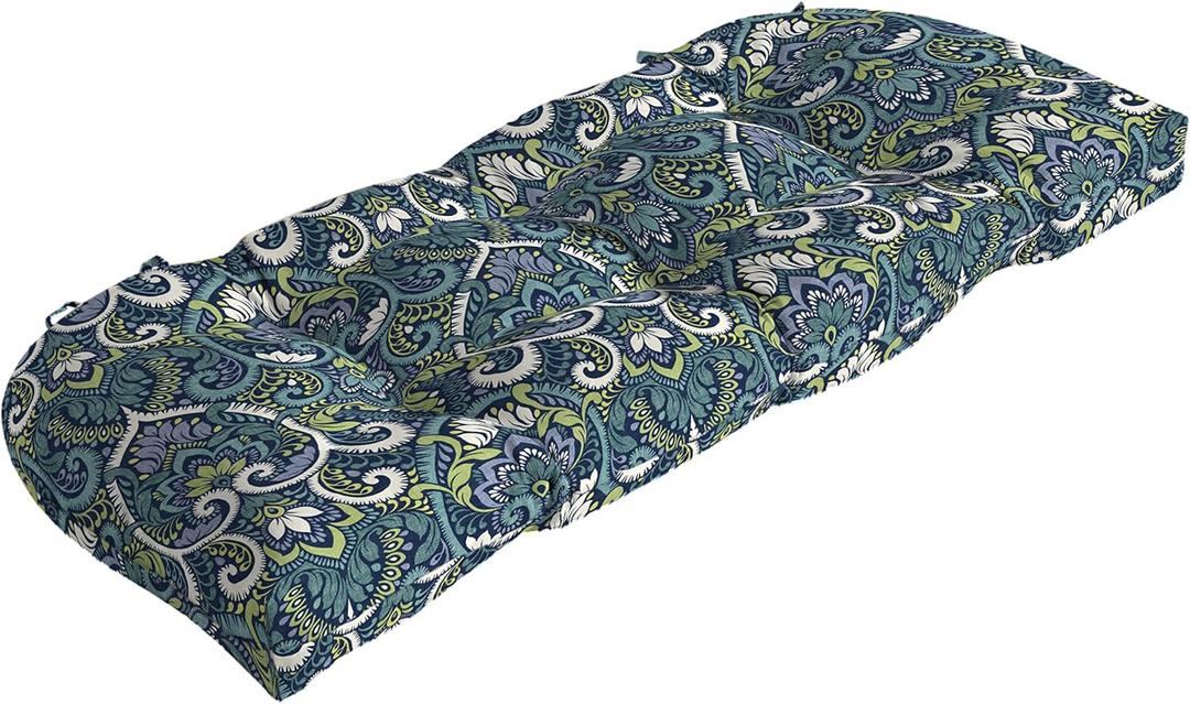 ARDEN Outdoor Tufted Wicker Settee Cushion, 41.5x18, Blue Damask
Indoor/Outdoor Cushion, Plush Comfort, Bench, Swing, Rain-Proof, Fade Resistant, All-Weather Quick-Dry Fabric