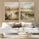 YUFXSTZV Vintage Mallard Duck Pond Wall Art Room Wall Decor 16x24 Unframed, 16x24 posters