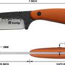 Tactical Everyday Carry Pocket Knife Fixed Blade Knife EDC Hunting for Camping, Hiking, Hunting, Wilderness survival with Nylon Bag (Orange handle)