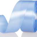 4 x 1 1/2 Inch Sky Blue Solid Satin Ribbon, 50 Yards Craft Fabric Ribbon for Gift Wrapping Floral Bouquets Wedding Party Decoration
