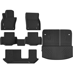 Naibeve Floor Mats for 2024 2025 Mazda CX-90(8 Passengers) for Mazda CX-90 CX90 Floor Mats Trunk Mat Cargo Mat Accessories (Floor Liner+Trunk Liner+Backrest Mats)