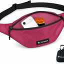 Vavabox Extremely Lightweight Running Belt for Men Women, Fanny Pack Travel Bum Bag with 2 Zippers, Water-Resistant Waist Bag for Running Walking Hiking (Rose Pink)