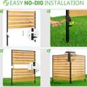 No Dig Wooden Privacy Fence Screen, 38" H X 42" W Outdoor Air Conditioner Fences, Hide Trash Bins Or Ac Units, Decorative Garden, Patio, Backyard Fence -Temporary Fencing-3 Panels