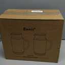 2 PACK Glass Pitcher with Lid, 68 oz/ 2 Liter Classic Vertical Stripes Water Pitcher with Yellow Handle,Glass Water Carafe for Cold Brew, Coffee, Lemonade, Iced Sun Tea,Beverage,Heat Resistant (Clear)