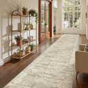 2'6 x 16' Runner Rug Non Slip,Washable Kitchen Rugs,Brown | 16ft Runner Rug for Hallway,Entryway,Bedroom,Living Room,Thin,Soft, Extra Long Rug,Stain Resistant Indoor Carpet