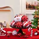SHareconn 80ct Christmas Balls Ornaments Set, Shatterproof Plastic Colorful Xmas Decorative, Baubles for Tree Decorations with Hanging Strings, Red & White