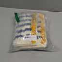 GIB Blue and White Striped Bathroom Rug Mat 24" x 16", Yellow Accent, Extra Soft Absorbent Non-Slip Washable Plush Fluffy Shaggy Microfiber Bath Mat for Bathroom Floor, Aesthetic Small Bedroom Rug