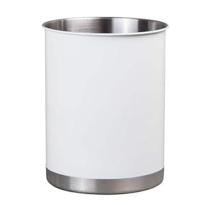 For Heavy Gauge White 5 in. Dia. x 6-1/4 in. H Small Stainless Steel Tool Crock Utensil Flatware Holder