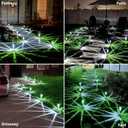 Gorrzai Solar Pathway Lights 10 Pack Christmas Solar Lights Outdoor Waterproof 6000K Cold White Yard Lighting, LED Stainless Steel Stake for Garden Outside Landscape Lawn Driveway Walkway Path