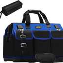 FASTECH 22 Inch Bottom Tools Bag With Wide Mouth For Tool Storage, Carrier and Organizer, Heavy Duty Tool Tote Bag For Men/Women, Wide Mouth Tool Bag With Inside Pockets (22 Inch)