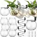 Baderke 6 Sets of Plastic Wall Planters for Indoor Plants Plant Propagation Station Hanging Planter Propagation Vases with Flower Pot Holder Ring for Artificial Wall Plants Indoor Outdoor Decor