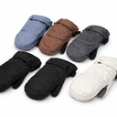 5 Pairs Winter Ski Mittens Kids Waterproof Warm Snow Gloves for Boys Girls Cold Weather Outdoor Activities (White, Light Gray, Light Brown, Brown, Dark Gray, Black, 5-8 Years)