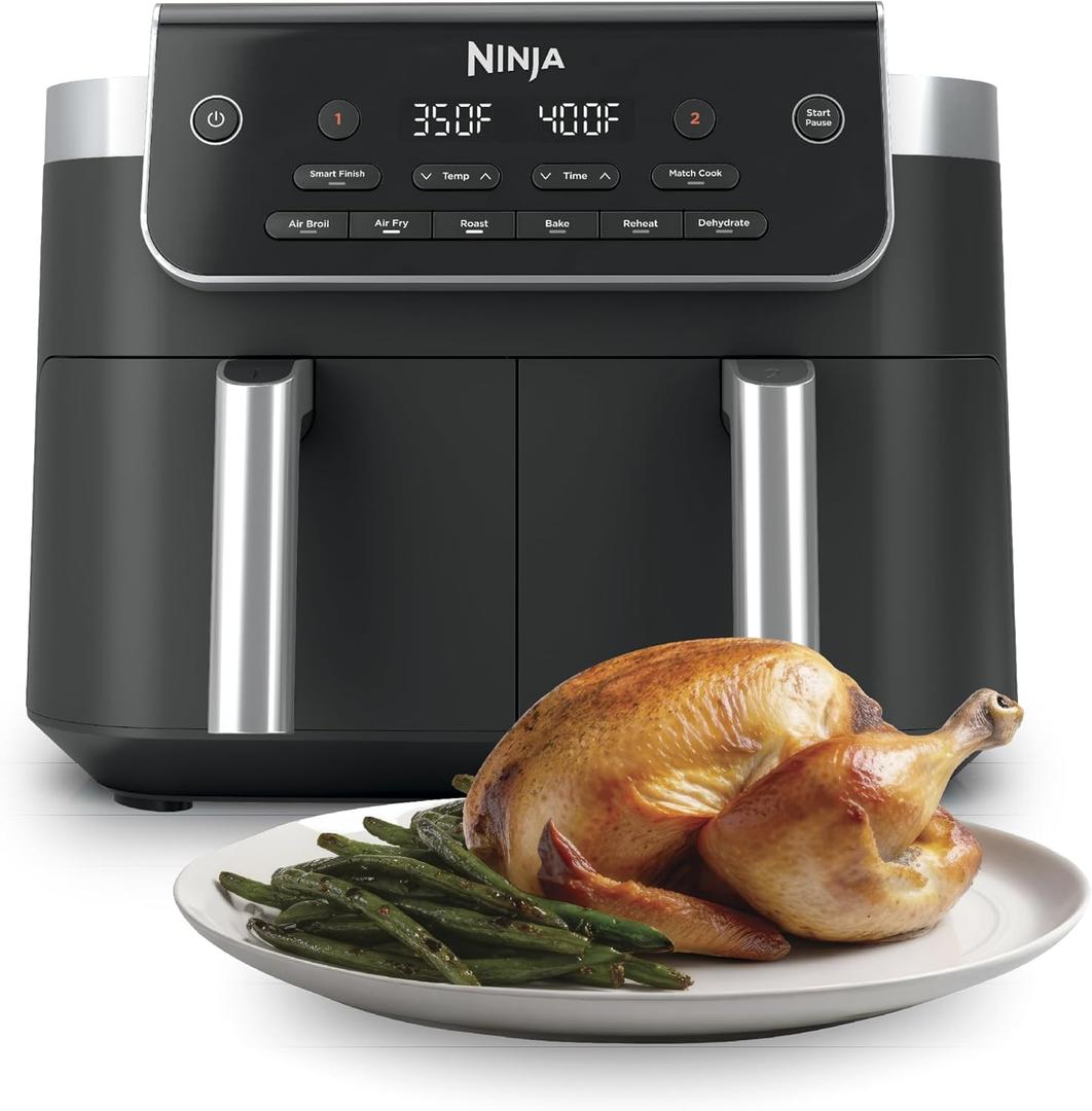 Ninja DualZone Air Fryer, 8 Qt, 6-in-1, Grey, DZ801
