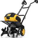40v Cordless Brushless Tiller Cultivator Compatible with Dewalt 20v Battery(Tool Bare), 14.2in Electric Garden Rototiller, 8.7in Depth, Foldable, Adjustable Wheels for Lawn, Soil Prep, Grass Reseeding
