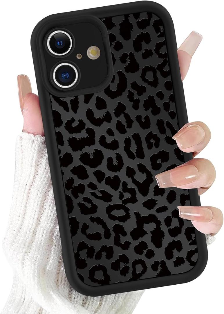Cute Cheetah Print Phone Case for iPhone 17 Case 6.3", Aesthetic Luxury Black Leopard Pattern Design Cover Shockproof Soft Slim TPU Full Camera Lens Protective Funda for Women Girls