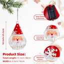 Santa Christmas Solar Lantern Hanging, Santa Claus Christmas Solar Lights Waterproof, Christmas Outdoor Lantern Decorations for Home, Porch, Patio, Yard, Garden (Red)