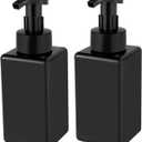 UUJOLY Foaming Soap Dispenser, 15oz Refillable Pump Bottle Plastic for Liquid Soap, Shampoo, Body Wash, 2 Pcs, Black