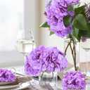Tigeen 100 Pcs Hydrangea Artificial Flowers Bulk 7.48 Inch Artificial Hydrangeas with Removable Stems Faux Flowers Wedding Decor for Home Garden Party Decoration DIY Project (Lavender)
