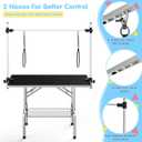 Lyromix 46''Large Dog Grooming Table, Adjustable Cat Drying Desktop with Arms, Nooses, Mesh Tray, Foldable Pet Station at Home, Maximum Capacity Up to 330Lb, 46inch, Black