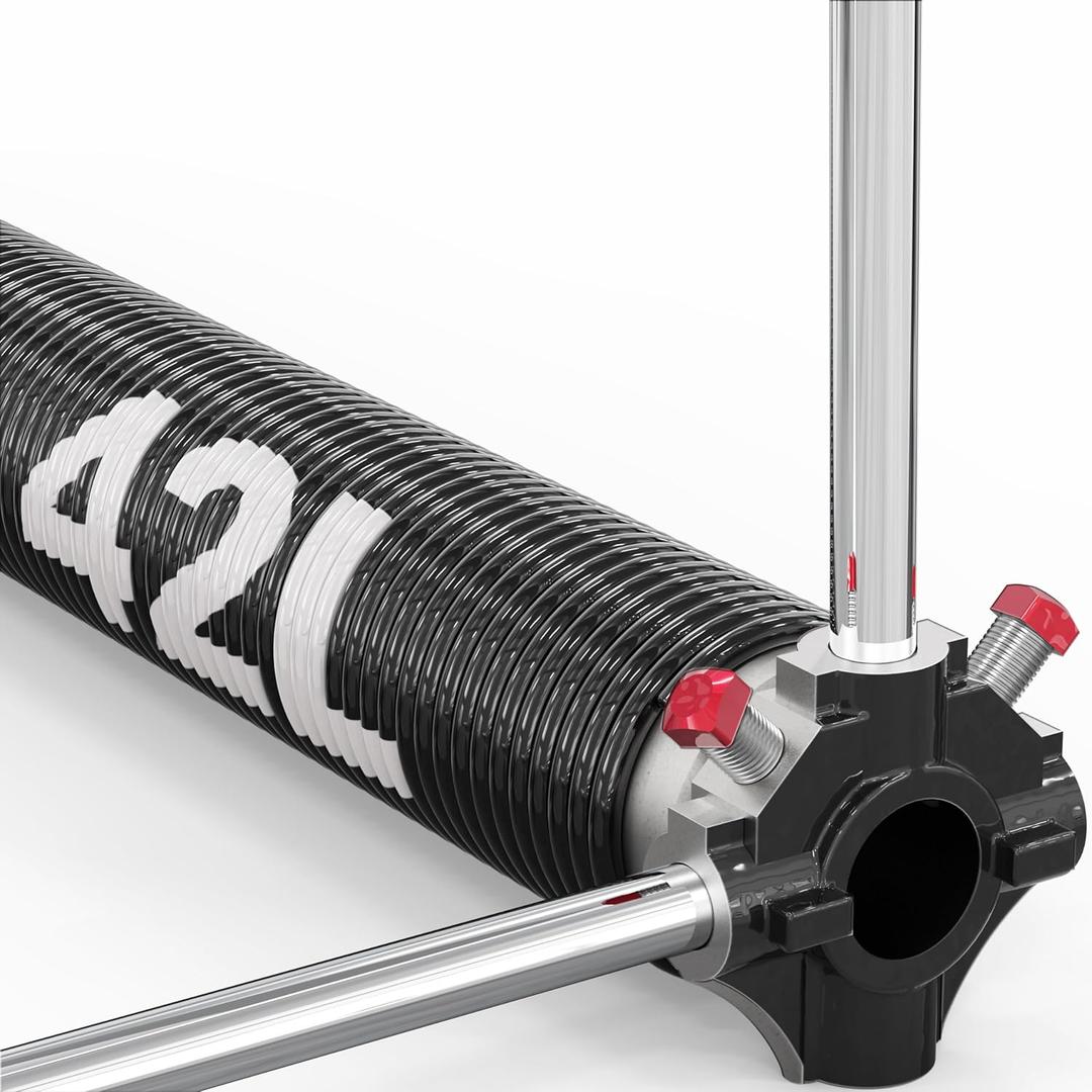 283 x 42 Left Hand Wound Garage Door Torsion Spring with Non-Slip Winding Bars, 0.283 X 2'' X 42'', Left-Wound for Right Side, Black Winding Cone, Single Pack