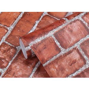 Coavas Brick Wallpaper Peel and Stick Red Faux Brick Contact Paper 17.7x393.7 Inches Removable Wall Paper Adhesive Renter Friendly Wallpaper Bathroom Wallpaper Farmhouse Kitchen Backsplash