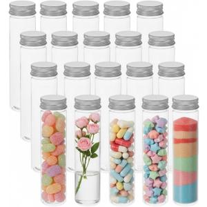 110ml Test Tubes with Screw Caps: 20pcs Clear Plastic Storage Tubes for Tea Leaves - Candy Containers for Wedding Party Christmas Dcor