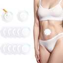12PCS Disposable Castor Oil Pack Wrap for Belly Button  Highly Absorbent, Self-Adhesive Organic Cotton, No Wash, Anti-Leakage, Easy to Use,Flower Shape (Oil Not Included)