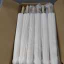Aneco 12 Pieces 33 Inch Wedding White Paper Umbrellas, Chinese Japanese Decorative Parasols with Organza Bags Thank-You Tags Wooden Sign, DIY Oiled Paper Painting Umbrellas for Wedding Bridal Party